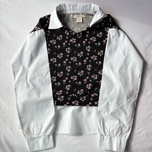 One Step Ahead Black and White Floral Kids Blouse